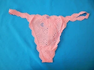 Victoria s Secret L Tanga V-String Thong Höschen Unterhose Panty zart rosa sexy - Bild 1 von 9