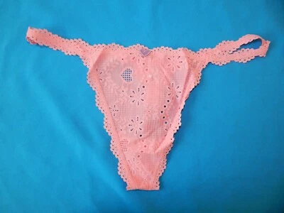Victoria s Secret L Tanga V-String Thong Höschen Unterhose Panty zart rosa sexy - Bild 1 von 4