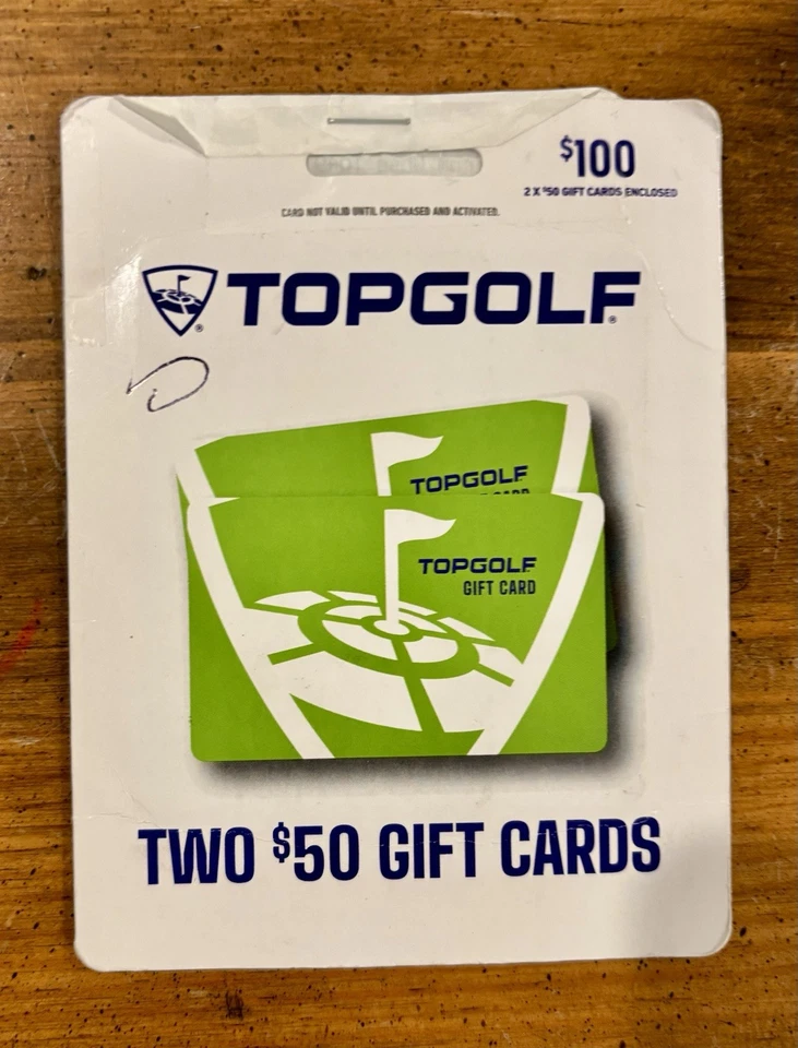 $100 in TopGolf Gift Cards: TWO $50 cards, from Costco- Unused Top Golf - Image 1 of 1