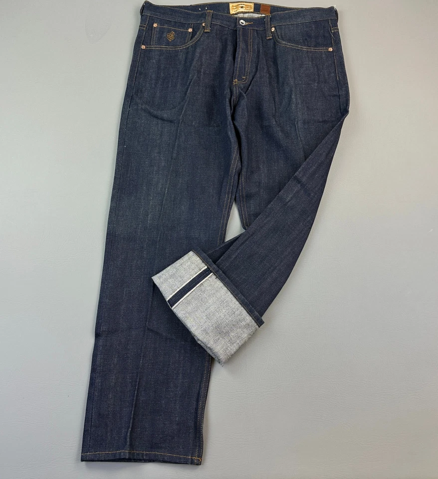 Vintage Rocawear Jeans Mens 38x32 Dark Wash Selvage Denim Button Fly Hip Hop Y2K - Image 1 of 4