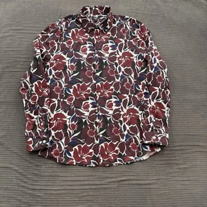 Express Shirt Men XL Floral Print Cotton Long Sleeve Button Up Slim Fit Casual. - Picture 1 of 10