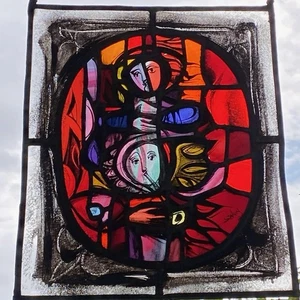 Harvey Salvin - Stained Glass Panel Art - Mother And Son - Signed - 36 x 44 cm - Picture 1 of 24