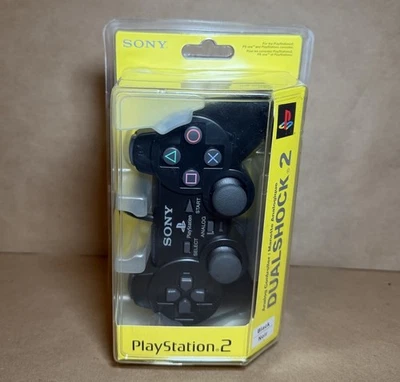 Sony PlayStation 2 DualShock 2 Controller Black Original New Sealed - Image 1 of 4