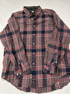 Tommy Hilfiger Shirt Mens Size M Red Blue Plaid Classic Fit Button Down - Picture 1 of 8
