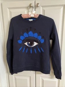 Kenzo Paris Evil Eye Sweatshirt Pullover Crew Neck Dark Navy Blue  Size S - Picture 1 of 5