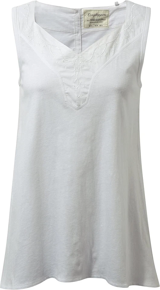 Craghoppers Damen Tank Top Shirt, Scarlett, Sport, Optic White, 34 (XS) - Image 1 of 1