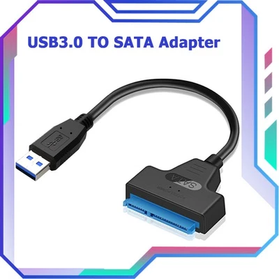 USB 3.0 auf zu SATA Adapter Kabel 22 Pin Für 2,5" Festplatte PC Laptop HDD SSD - Bild 1 von 4