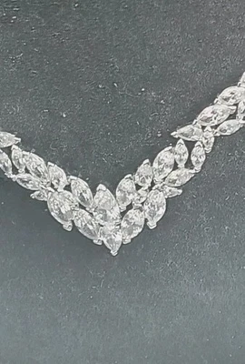 Swarovski Silver-Tone Crystal Triangle Choker Necklace, 14-1/8" + 2" extender - Image 1 of 4