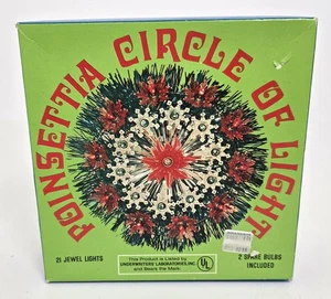 Vtg Christmas Light Up Poinsettia Decor Pointsettia Circle Of Light 1974 WORKS - Picture 1 of 9