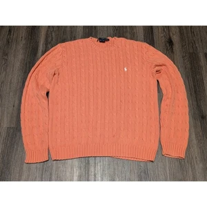 Ralph Lauren Sport Womens Cable Knit Sweater Salmon Pink/Orange?  Large - Picture 1 of 4