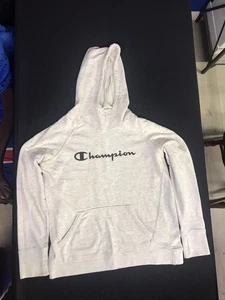 Champion Logo Kapuzenpullover Erwachsene Medium Pullover hellgrau Hoodie - Bild 1 von 3