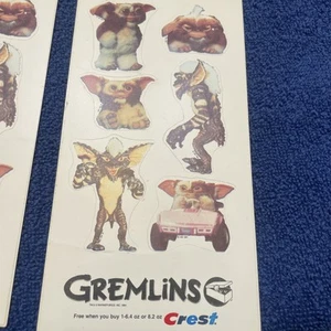 Vintage Crest Promotional Gremlins Sticker Sheet - Picture 1 of 1