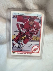 Tarjeta de hockey autografiada con Steve Yzerman Detroit Red Wings - Imagen 1 de 3