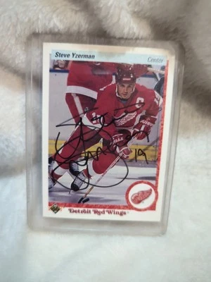 Autographed Hockey Card featuring Steve Yzerman Detroit Red Wings  - Image 1 of 3