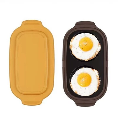 Eierkocher Kocher Doppel Tasse Pochierer Eier Kochgeschirr Omelett Maschine Mikrowelle. - Bild 1 von 4