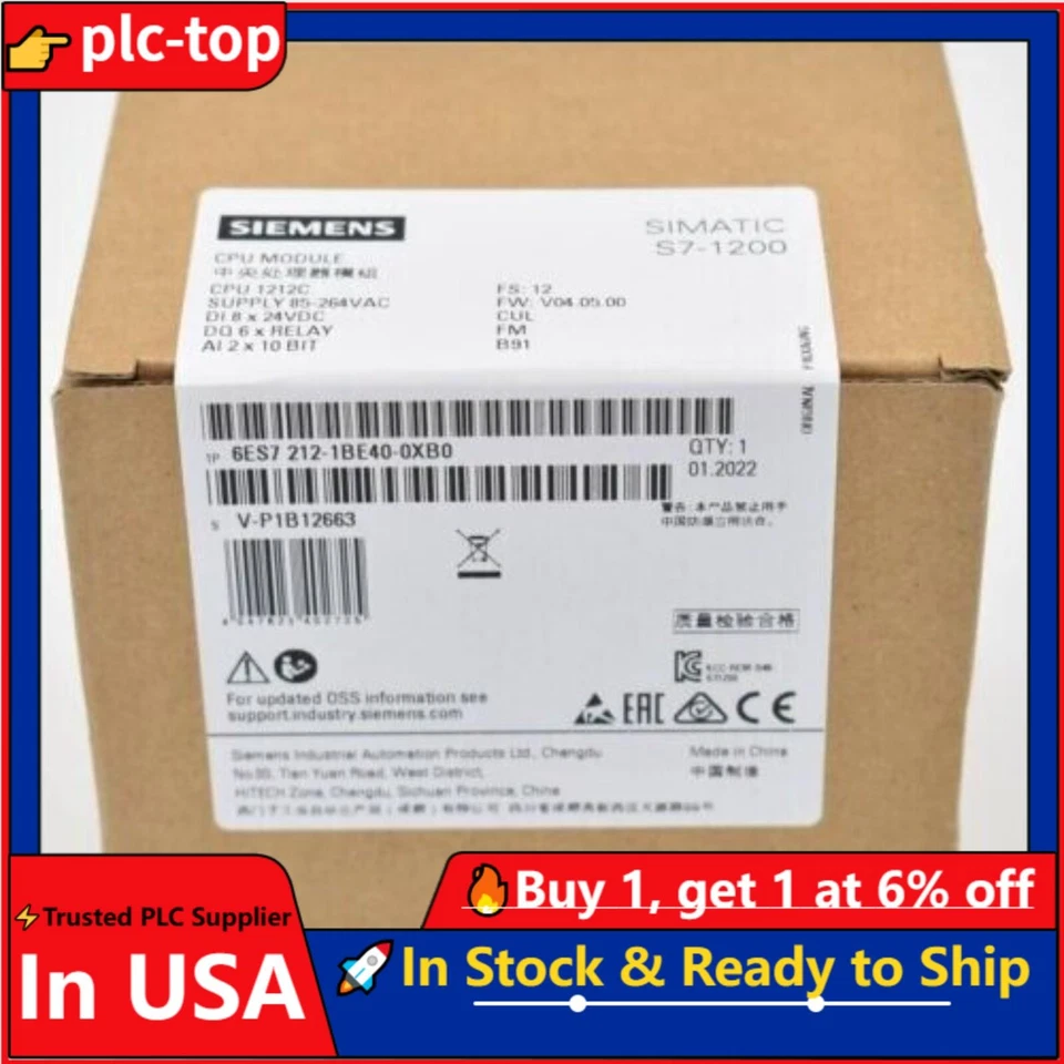 Nueva CPU Siemens 6ES7 212-1BE40-0XB0 6ES7212-1BE40-0XB0 SIMATIC S7-1200 1211C Foto 1 de 1