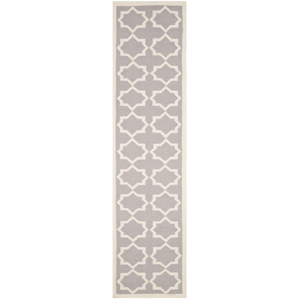 Safavieh Flat weave Grey/ Ivory Wool 2' 6" x 12' Runner - Image 1 of 1