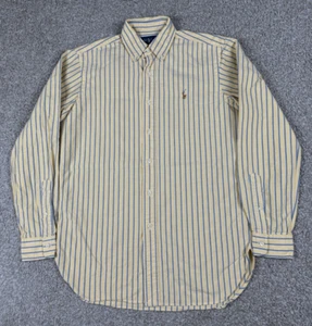 Ralph Lauren Shirt Mens Small Yellow Stripe Button Up Long Sleeve Classic Fit - Imagen 1 de 9