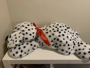 Animal Adventure Large Plush Dalmation Puppy Dog Red Bow 2016 Floppy Pillow - Picture 1 of 9