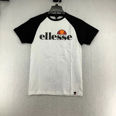 Camiseta Ellesse Para Hombres Manga Corta Algodón Cuello Redondo Informal Blanca Negra Talla Pequeña Foto 1 de 4