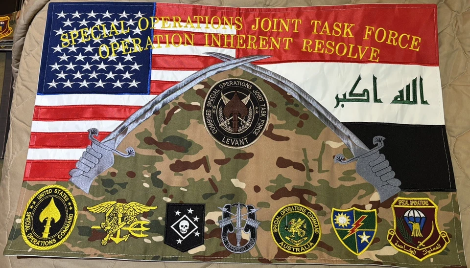 IRAQ COMBINED JOINT SPECIAL-OPERATIONS TASK FORCE LEVANT  BANNER  17"x27" NEW - Image 1 of 1