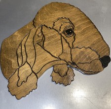 Bedlington Terrier Wood Dog Head Wall Hanging Art Folk sign plaque display deco