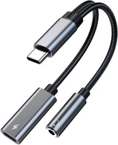 2 in 1 Jack Adapter Charger Cable Type-C USB C to 3.5mm AUX Audio Headphone New - Picture 1 of 5