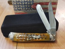 Case Mini Trapper Autumn Bone Folding Knife Clip Spey Pocket 6207Ss Usa 53229