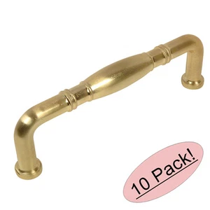 *10 Pack* Cosmas Cabinet Hardware Brushed Brass Handle Pulls #4313-96BB - Picture 1 of 1