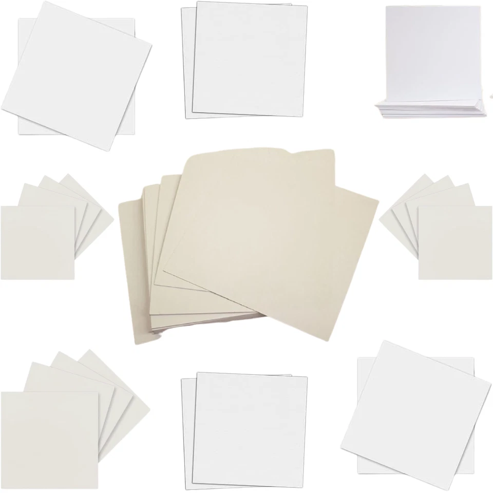 White Square Cards 6 x 6'' (155 x 155mm) 250GSM - Multiple Pack Sizes Sheets - Image 1 of 4