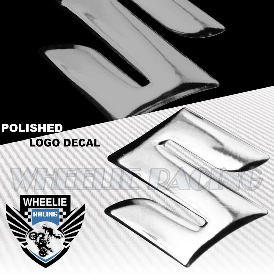 2 «MOTO/ВЕЛОСИПЕД 3D ПОЛИРОВКА/БЛЕСТЯЩИЙ ABS ЭМБЛЕМА НАКЛЕЙКА ЛОГОТИП КРЫЛО НАКЛЕЙКА SUZUKI ХРОМ - Изображение 1 из 1