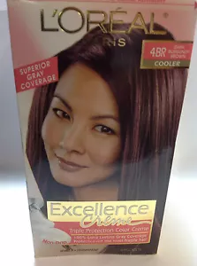 L'Oreal Excellence Crème Coloring Dark Burgandy Brown 4BR COBERTURA GRIS SUPERIOR - Imagen 1 de 7