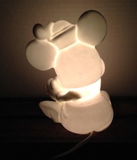 Vintage White Walt Disney Lighted Night Lamp Minnie Mouse Schmid Bone China