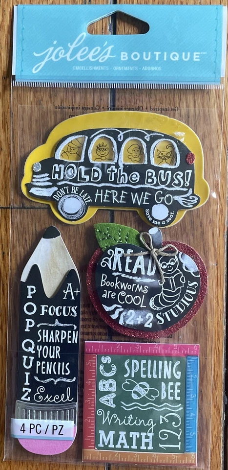 Jolee's Boutique School Teacher Scrapbooking Stickers Chalkboard Words 2013 NIP - Image 1 of 1