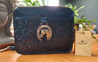 Bolso Bandolera Patricia Nash Cuero Nazaire Azul Heritage Herradura Ecuestre Foto 1 de 4