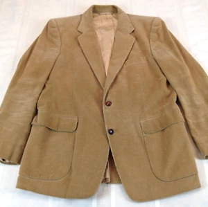 VTG JOE NAMATH SIGNATURE COLLECTION Lined Beige Corduroy Blazer Men's Size 42R - Picture 1 of 10