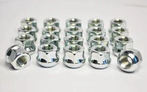 20 x M12 x 1.5, 19mm Hex Radius Open Alloy Wheel Nuts (Zinc) - Picture 1 of 2