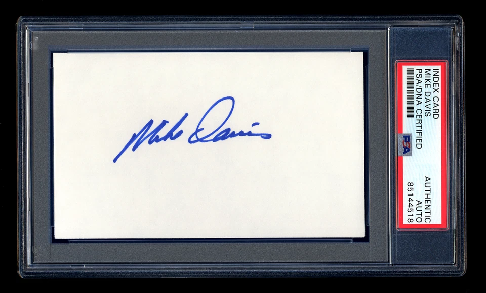 MIKE DAVIS SIGNED MINT INDEX CARD PSA/DNA AUTOGRAPED LA DODGERS 1988 WSC - Image 1 of 1