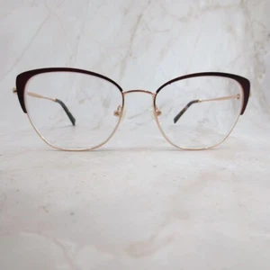 Oscar De La Renta Eyeglasses Frame OSL734-505 Women Brown Gold Cat Eye 54-17-140 - Picture 1 of 8