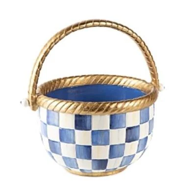Mackenzie-Childs Royal Check Easter Basket, Large #35514-1710, NIB