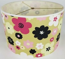 New Drum Lamp Shade 15" Dia 10" H Contemporary Kids Floral Fabric