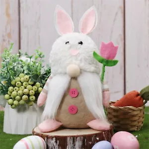 Easter Stuffed Bunny Ornament Cute Home Decor Spring Easter Desktop Faceless - Picture 1 of 9