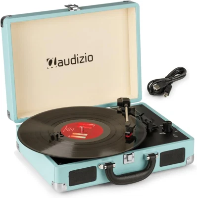 Audizio RP114BL Porte-documents Lecteur de disques vinyle avec haut-parleurs intégrés - Portable  - Photo 1/4