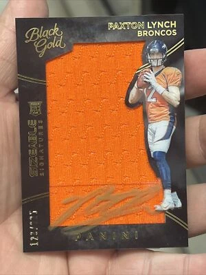 2016 Paxton Lynch Panini Black Gold Sizeable Signatures Rookie 128/225 Auto - Image 1 of 2