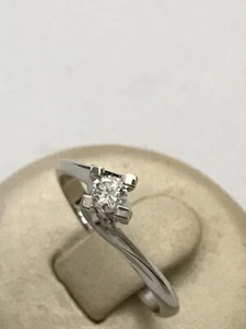 ANELLO SOLITARIO VALENTINO ORO BIANCO 18 KT DIAMANTE NATURALE 0,20 CT - PROMESSA - Foto 1 di 1