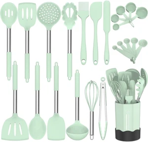 Silicone Cooking Utensil Set, Non-Stick Kitchen Utensil 24 Pcs Cooking Utensils - Picture 1 of 17