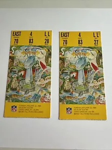 Super Bowl XVIII 18 NFL Ticket Stub * PAAR - Washington Redskins Raiders 22.01.1984 - Bild 1 von 11