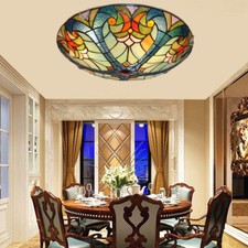 New ListingVintage Ceiling Lamp Hand-Made Colorful Glass Chandelier Flush Mount Lighting