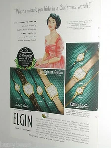 1949 Elgin Watch advertisement, teenage ELIZABETH TAYLOR, Christmas present - Imagen 1 de 4
