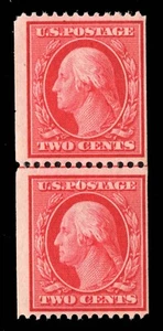 MOMEN: US STAMPS #349 COIL LINE COPPIA MINT OG LH LOTTO #92034* - Foto 1 di 2